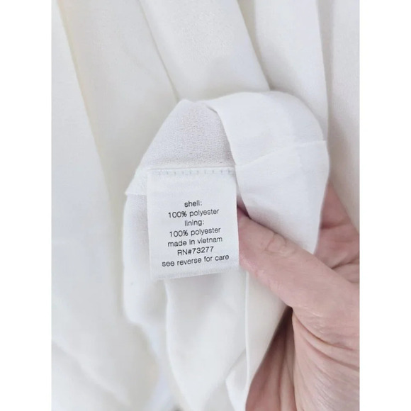 Elizabeth And James White Simi Sheer Polyester Crepe Bell Sleeve Blouse Top M - Picture 9 of 12
